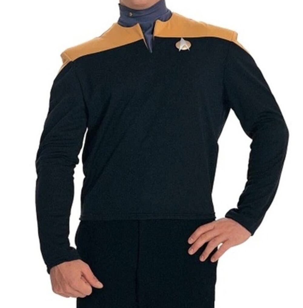 Star Trek Deep Space Nine Costume Shirt Gold Uniform Rubies Halloween Large